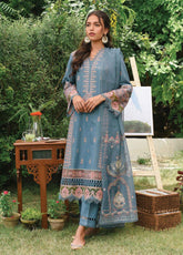 Qline By Qalamkar Embroidered Linen Unstitched 3 Piece Suit - 10